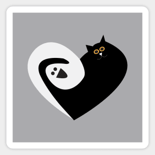 Ghost and Cat Love Magnet